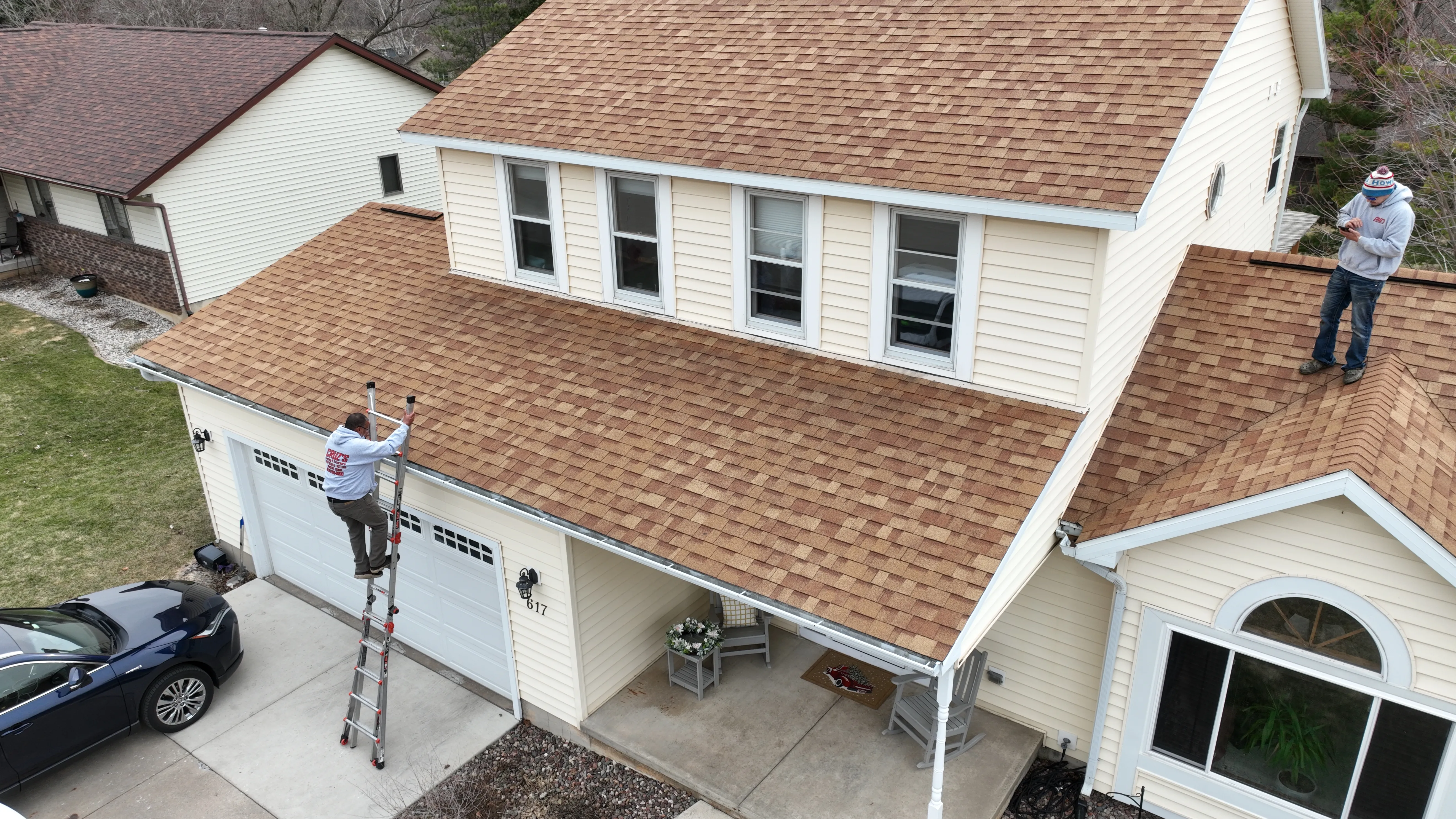 Brown roof house
